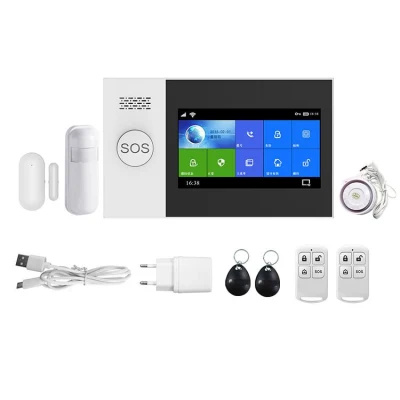 Domotica intelligente Touch Screen Antifurto remoto wireless Antifurto Fumo WiFi GSM Sistema di sicurezza allarme